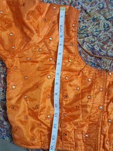 Orange Embellished Sari Blouse