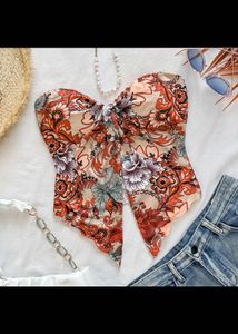 Multicolour floral high low top