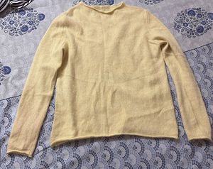 Yellow Knit Pullover Sweater
