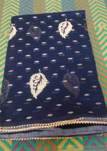 New Leaves Navy Blue Saree