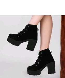 Black Velvet Ankle Length  Boots For Women&#39;s