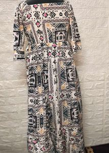 Fresh Piece Printed Long Maxi Comfy Dress