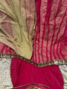 Elegant Pink &amp; Gold Embellished Dress