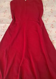 A-Line MIDI Maroon Dress