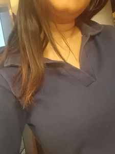 Casual Blue Long Sleeve Top