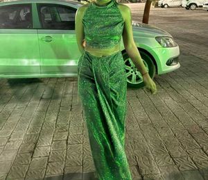 Green Shimmer Co-ord Set For Women