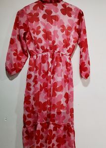 Floral Red Dress/korean
