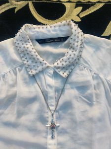 ZARA DIAMOND COLLAR SHIRT/TOP