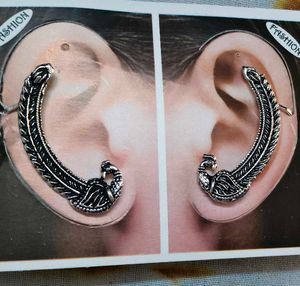Peacock Feather Ear Cuff