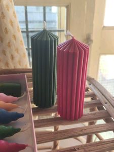 Spiral and Ribbed Pillar Candles