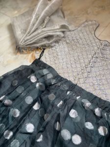 Lehenga Choli Set with Zari Work and Dupatta