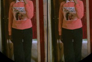 Cute Pink Graphic Print Pullover