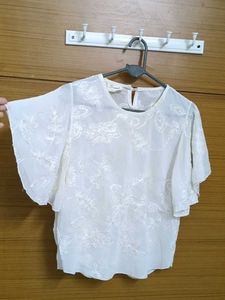 Elegant White Floral Blouse