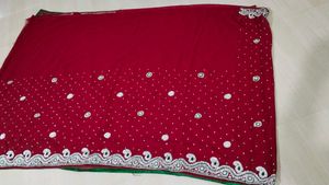 New Handwork Sari Combo With Readymade Blouse