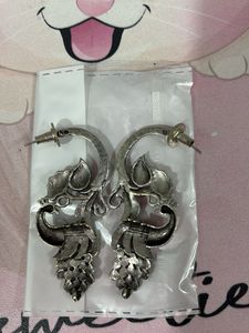 Peacock - Silver Finish earrings