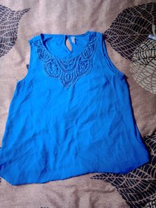 Blue Lace Tank Top