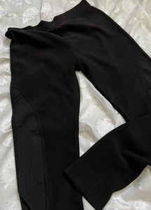 Black Sports Wear Pant With Mesh Pattern