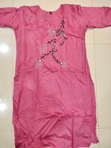 Pink Embroidered Kurti