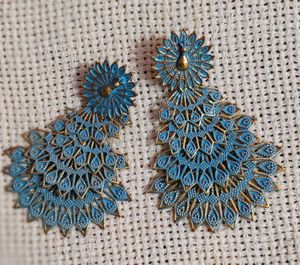 Peacock Drop Earrings