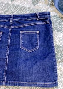Embroidered Denim Mini Skirt