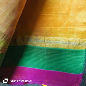 Ethnic Yellow Saree with tassles