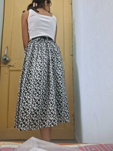Patterned Midi Skirt