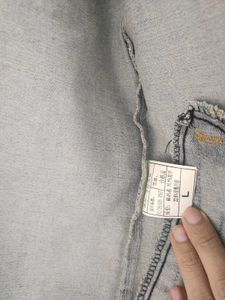 Faded Design Light Blue Denim Jacket