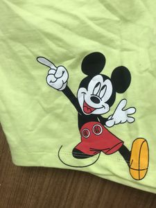 Neon Green Mickey Donald Duck Shorts