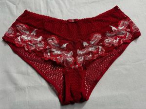 Red Floral Lace Panties
