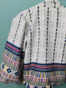 Vintage Patterned Crop Shirt