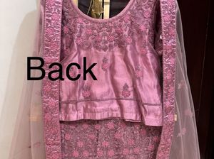 Pink Embroidered Net  Lehenga Choli