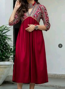 Grey Printed A Line Dress