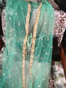 Sea Green Floral Dupatta