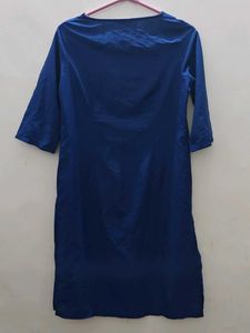 W Blue &amp; Green Printed Kurta