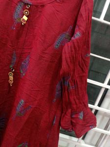 Red Printed Kurta