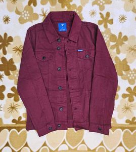 Burgundy Denim Jacket