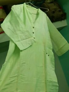 Green Pure Cotton Kurti
