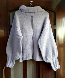 Lavender Knit Turtleneck Sweater