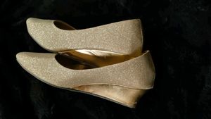 Sparkling Golden Ballerina Flats