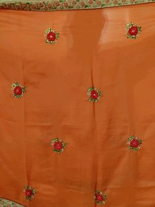 Orange Colour Wedding Saree