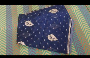 Navy Blue Leaves design  Saree