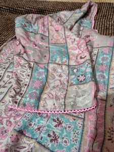 Floral Patchwork Print Kurti Set