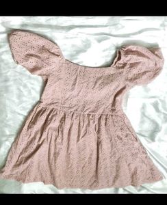 One-Shoulder Top, Denim Shorts &amp; Puff Sleeve Dress