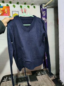 💠Stylish Blue V-Neck Knit Sweater 💙