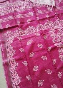 New Pink Linen Saree