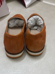 Orange Suede Loafers - Size 4