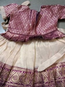 Kids&#39; Ethnic Wear: Purple &amp; Cream Frock