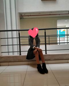 Cute Patterned Black Top