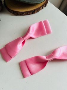 Pink Hair Ribbon Clips