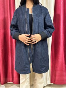 Navy Blue Long Overcoat